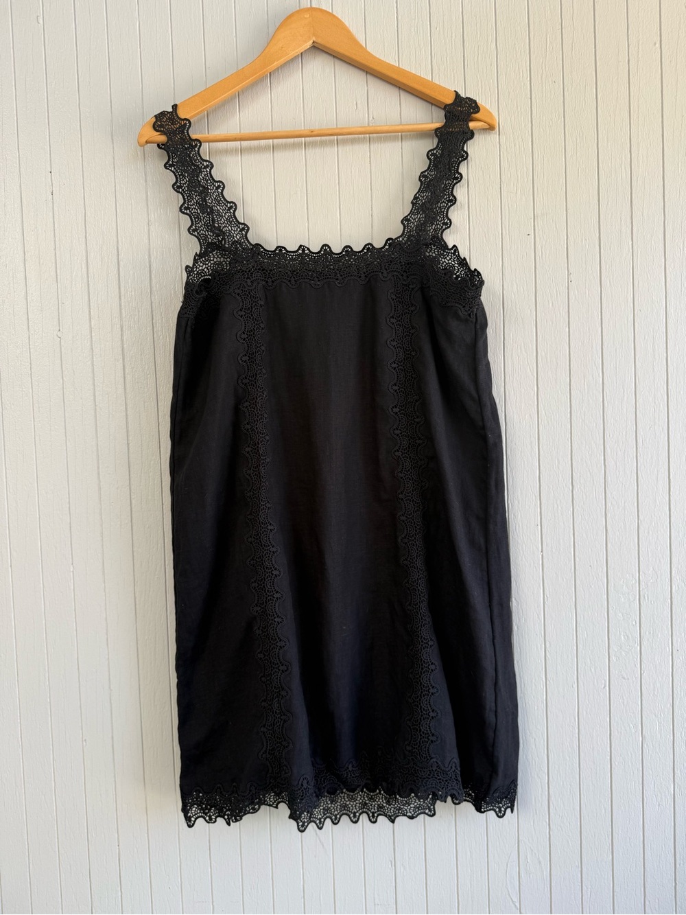J. Crew Linen Dress with Crochet Straps